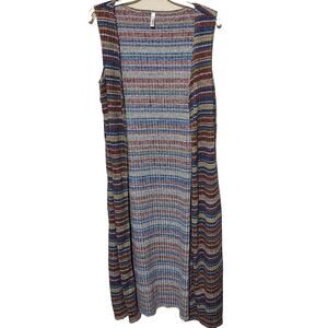 Dalin Womens One size Open Cardigan Sweater Duster Vest Striped